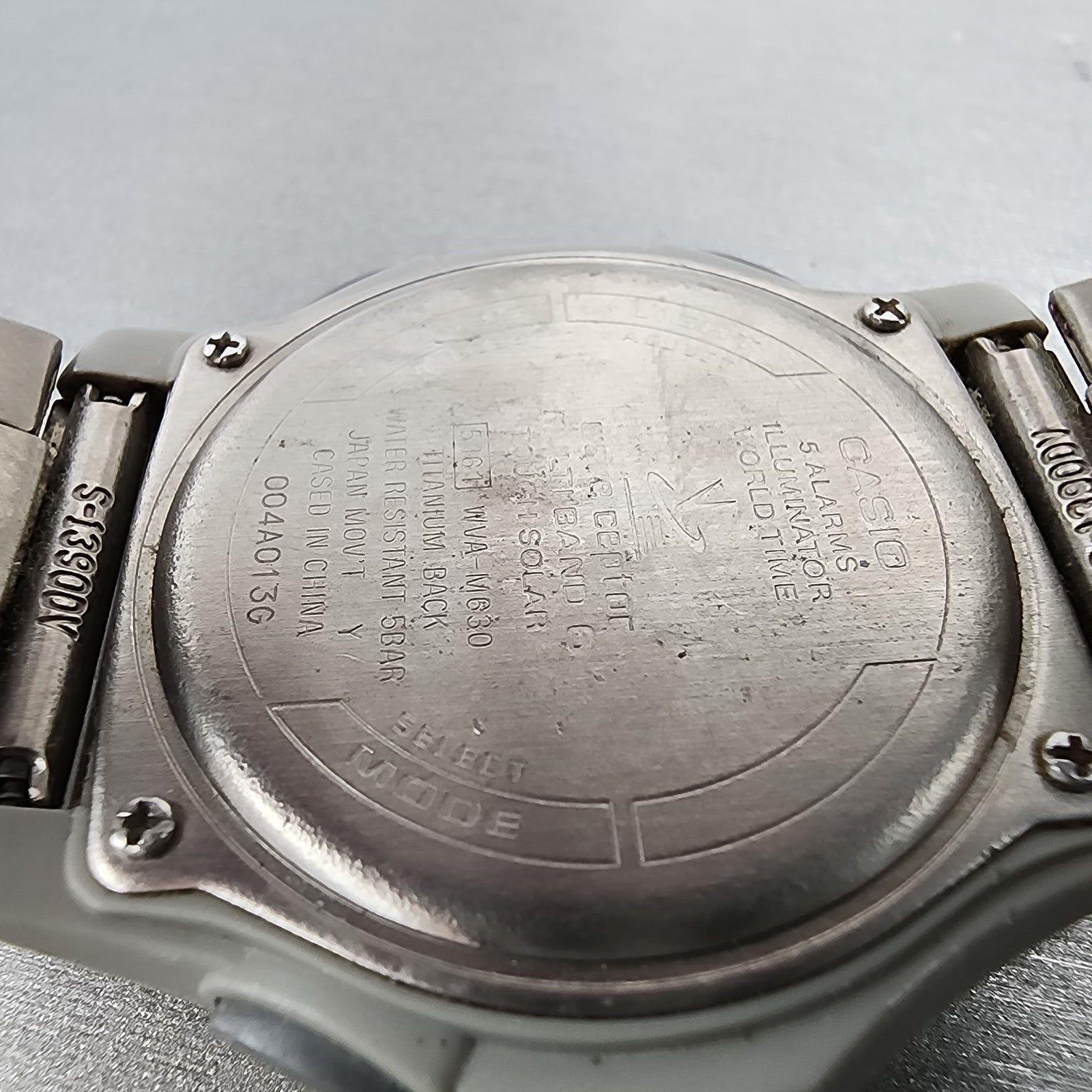 Casio Wave Ceptor Watch Men 42mm Black Dial Titanium Solar Analog Digital Works9