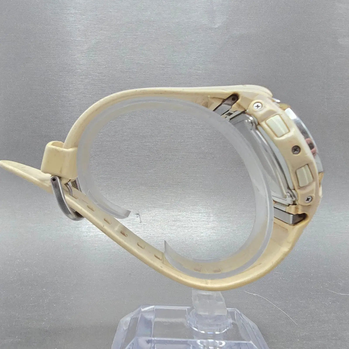 Casio Baby-G Watch Women 41mm Pink Dial Cream Case Analog Digital BG-1501 Newbat8