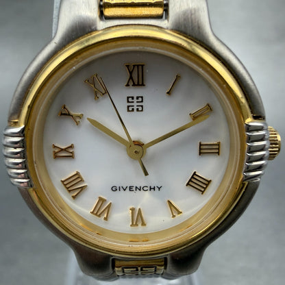Givenchy Watch Women 25mm White Dial Two Tone Round 218 New Battery1