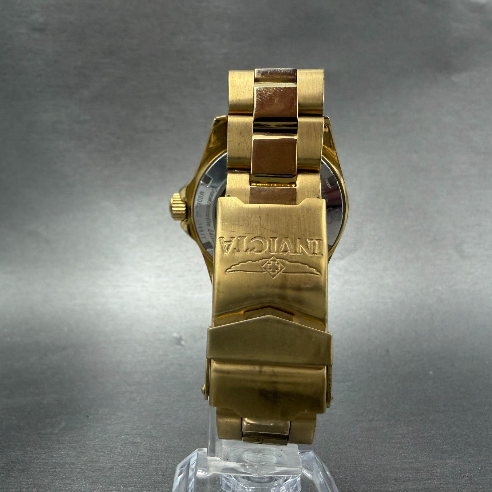 Invicta Grand Diver Watch Women 37mm Red Dial Gold Tone Date Round Automatic7