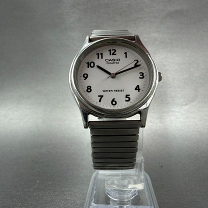 Casio Watch Unisex 32mm White Dial Silver Tone Round MQ410 New Battery ABC VTG5
