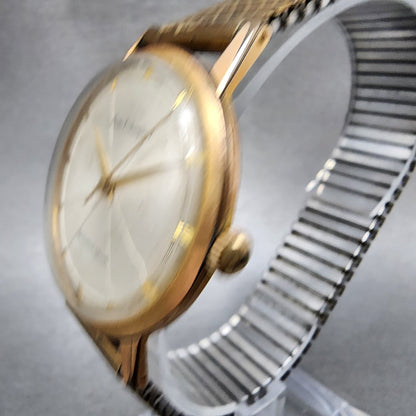 Seiko Champion Watch Men 35mm Silver Dial Gold Tone Manual 17J J14082 PARTS3