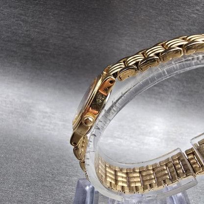 Seiko Watch Women 14mm Black Dial Gold Tone Oval 1F20-5B99 New Battery Vintage P2