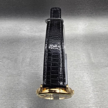 Citizen CQ Watch Men 34mm Black Dial Gold Daydate 2500-S76418 New Battery JP4
