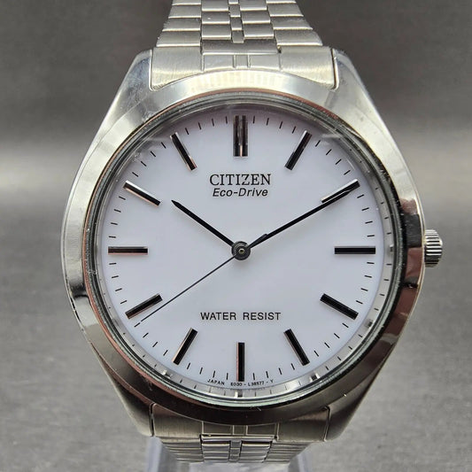 Citizen Eco-Drive Watch Men 37mm White Dial Silver Round E030-L20646 Works0