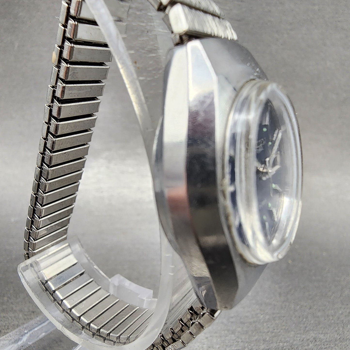 Citizen Automatic Watch Women 26mm Blue Dial Silver Tone Daydate Round Runs VTG3