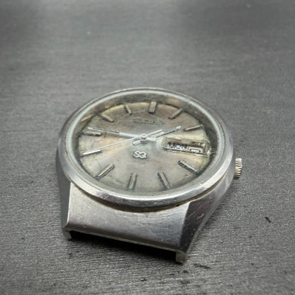 Seiko SQ Watch Men 36mm Silver Dial Silver Tone Daydate Round 0903-7019 PARTS3