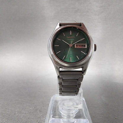 Seiko Watch Women 25mm Green Dial Silver Tone Daydate 43260070 New Battery5