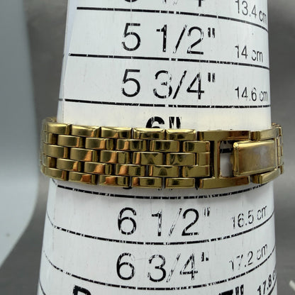 Seiko Watch Women 17mm Champagne Dial Gold Tone Octagon V400-5608 New Battery 8110