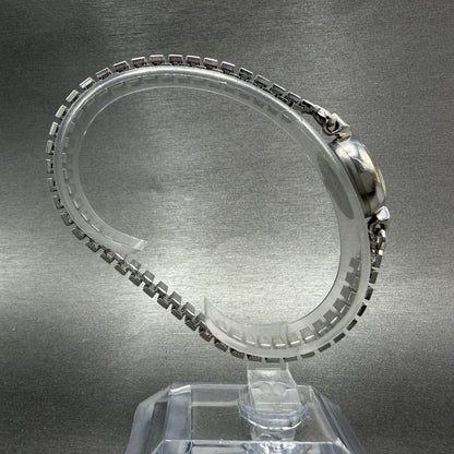 Hamilton Watch Women 14mm White Dial 10K White Gold Plated Manual Wind Runs BCH8