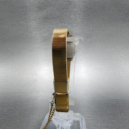 Seiko Watch Women 17mm Cream Dial Gold Tone Rectangle 5421-5029 New Battery