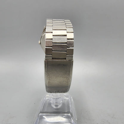 VTG Seiko 5 Watch Men 34mm Gray Dial Silver Tone Daydate Round 8C23-6010 New Bat