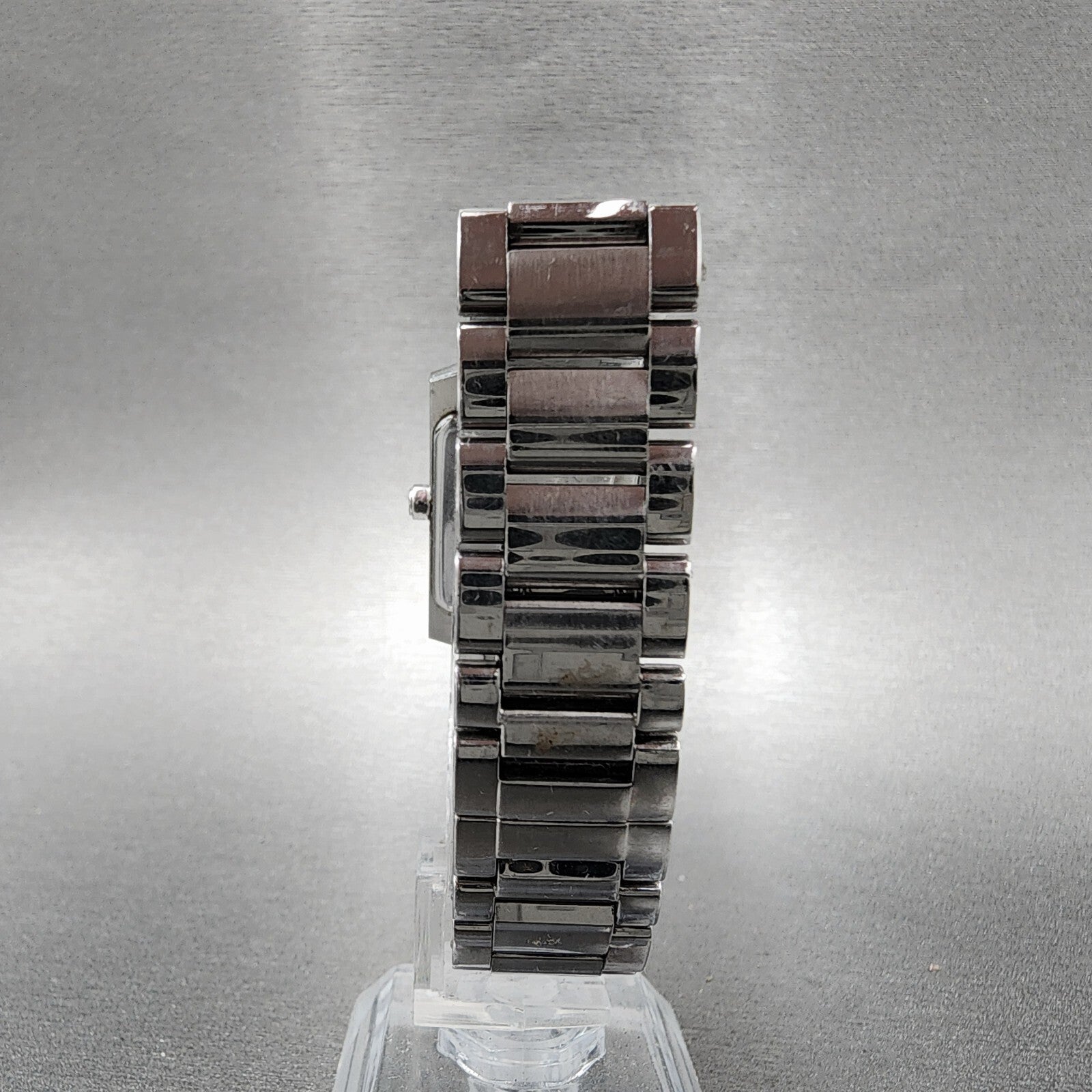 Coach Tank Watch Women 22mm White Dial Stainless Steel Date Rectangle New Batt9