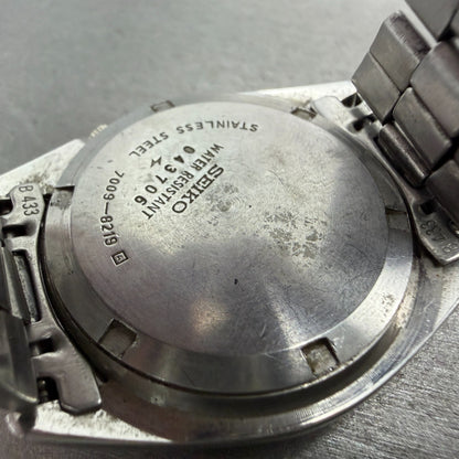 Seiko Automatic Watch Men 37mm White Dial Silver Tone DayDate 7009-8219 PARTS10
