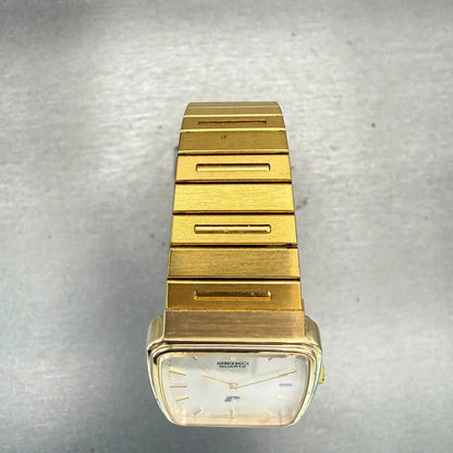 Seiko Watch Men 26mm White Dial Gold Tone Date Rectangle 5Y32-5A09 New Battery4