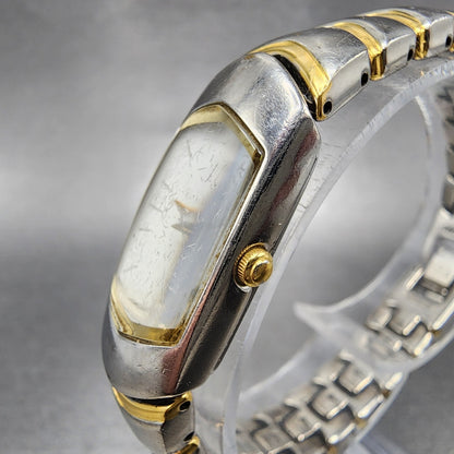 Seiko Watch Women 15mm White Dial Two Tone Rectangle 1F206H49 PARTS3