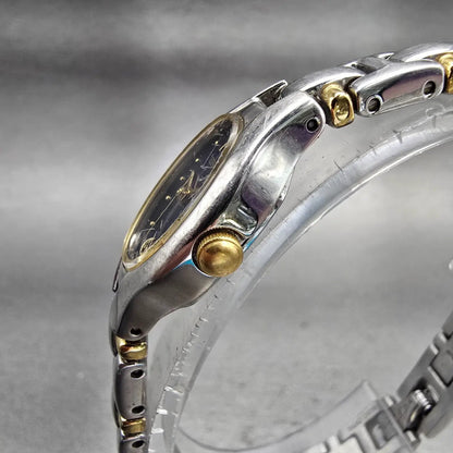 Seiko Watch Women 17mm Blue Dial Silver Tone Oval 1N01-0CT0 New Battery Vintage2