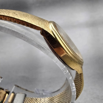 Seiko Watch Women 18mm Champagne Dial Gold Tone Oval 1400-5089 New Battery VTG3