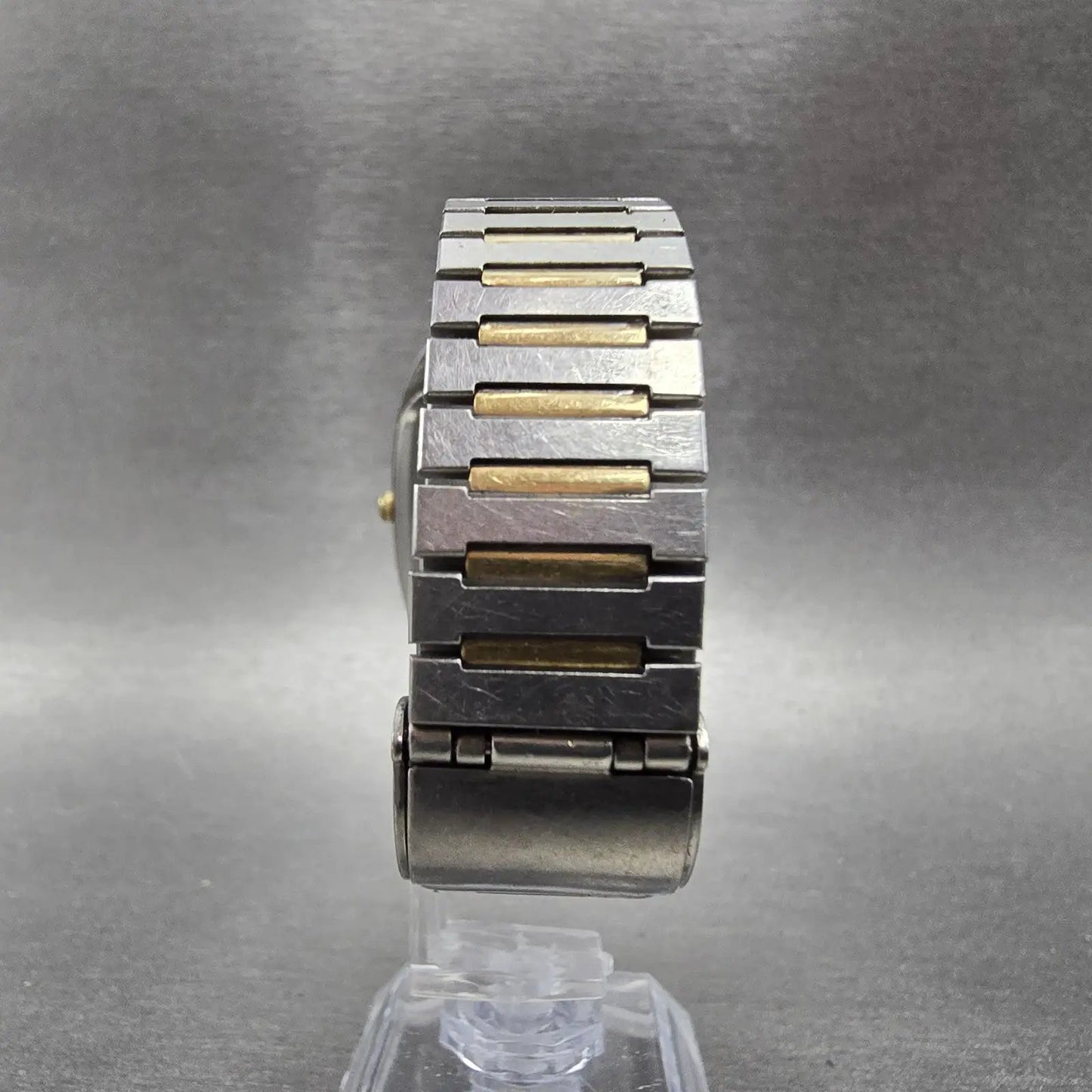 Seiko Watch Men 30mm Silver Dial Two Tone Rectangle 6431-5010 PARTS Vintage8