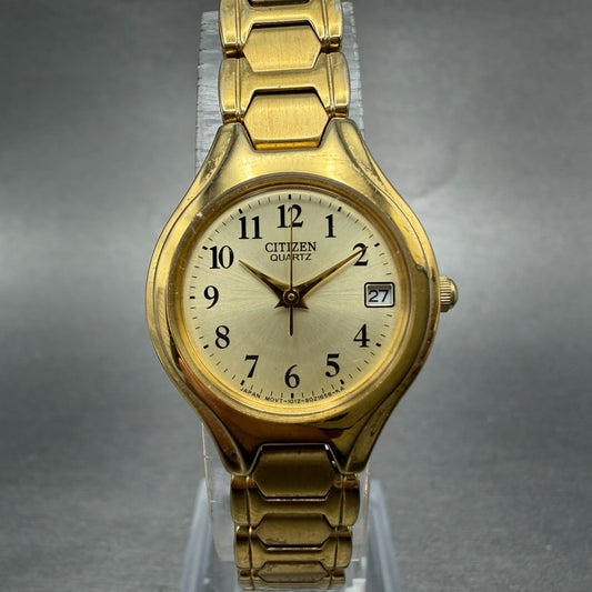 Citizen Watch Women 23mm Champagne Dial Gold Tone Round Date 1012-S072689 NewBat0