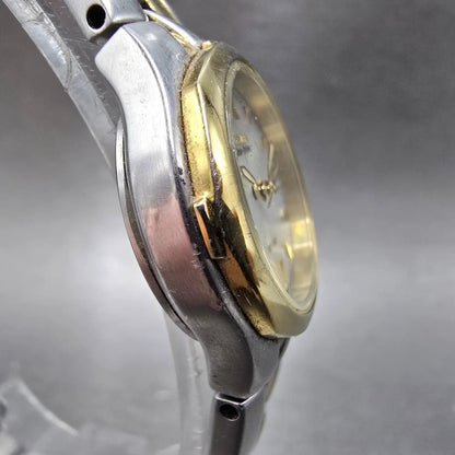Citizen Eco-Drive Watch Women 25mm Silver Dial Two Tone Date Round Works E0103