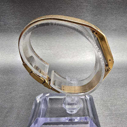 Seiko Watch Women 12mm Brown Dial Gold Tone Rectangle 1320-5990 New Battery8