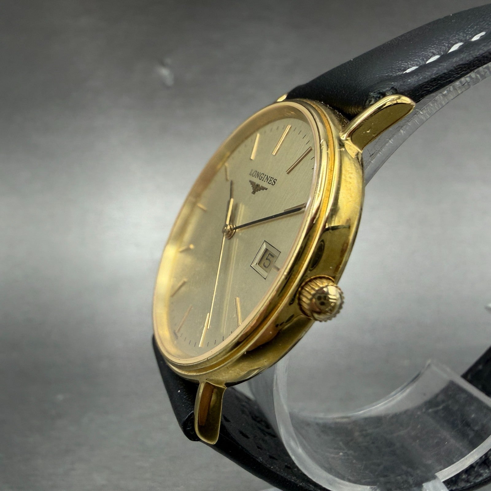 Longines Grand Classic Watch Men 33mm Gold Dial Gold Tone Date L4.720.2 New Batt2