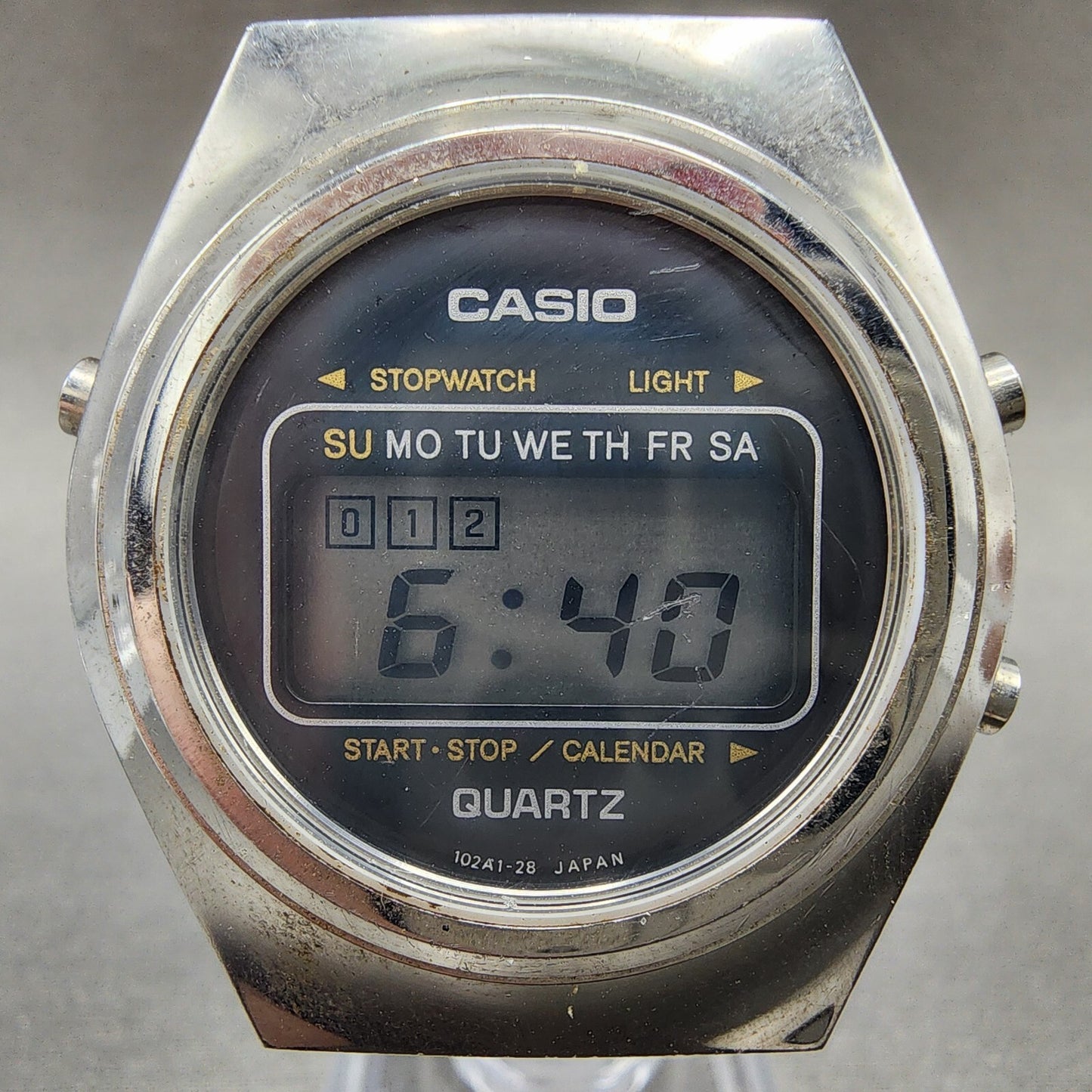 Casio 31QR12 Watch Men 35mm Digital Steel Chronograph Round New Battery1