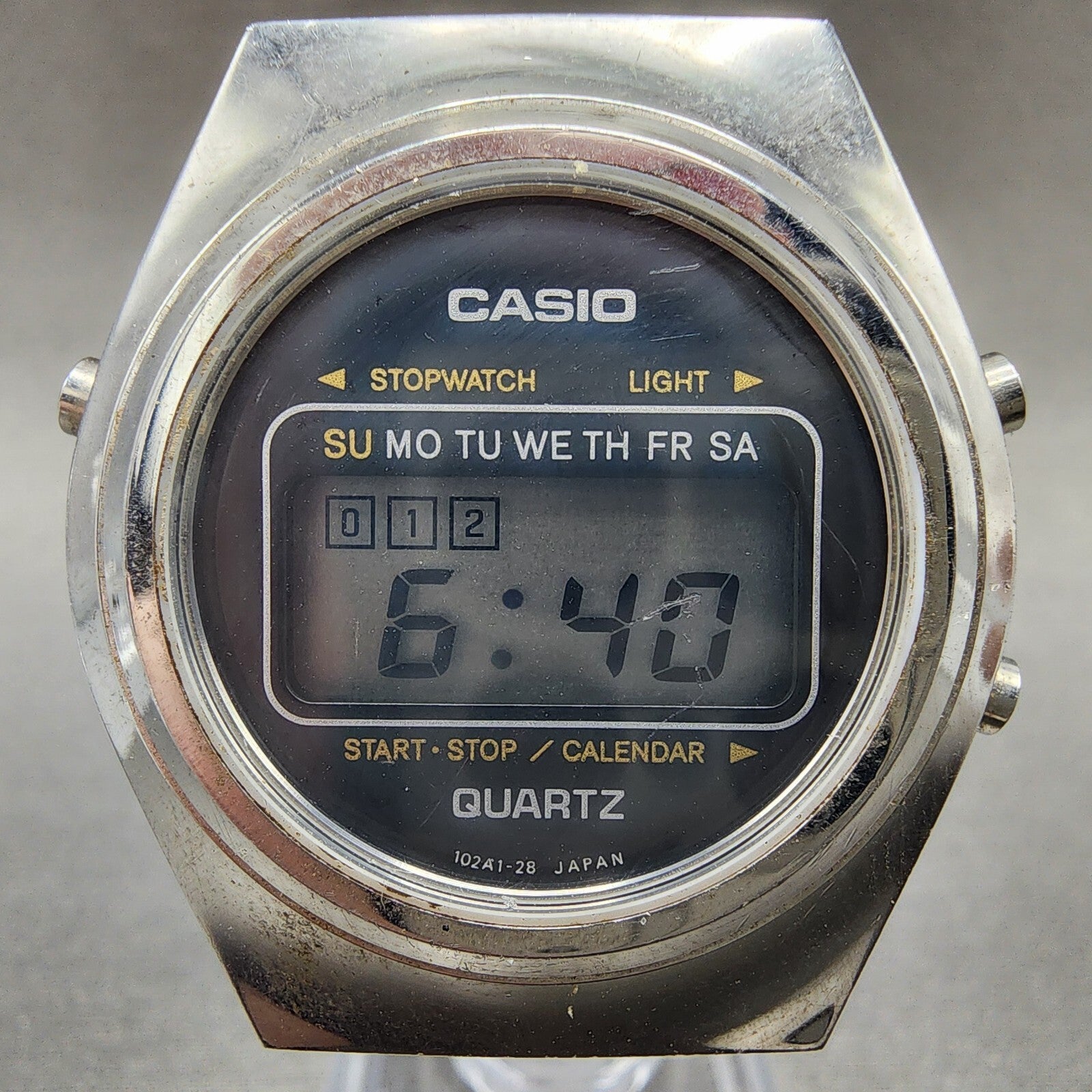 Casio 31QR12 Watch Men 35mm Digital Steel Chronograph Round New Battery1