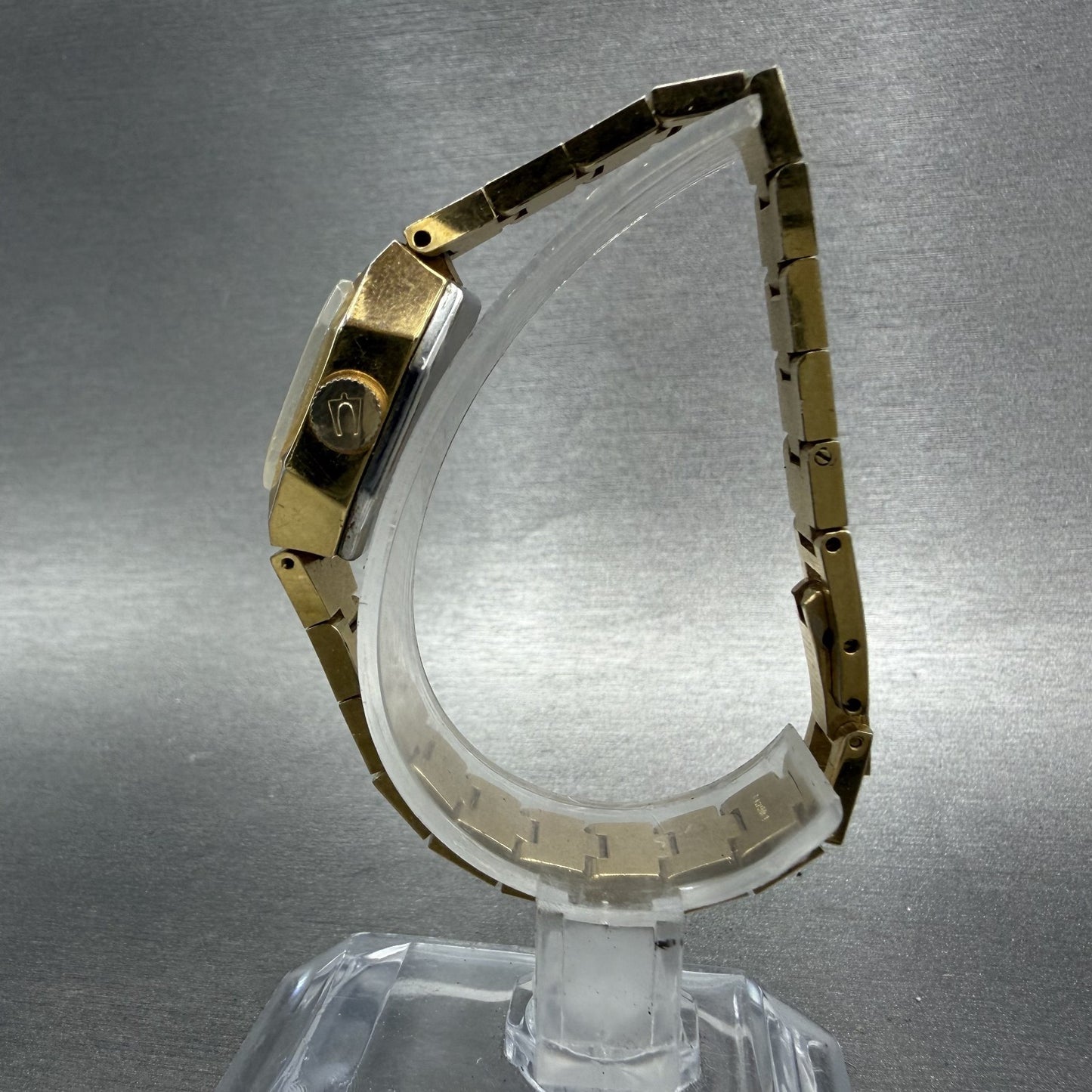 Bulova Accutron Watch Women 20mm Gold Dial Gold Tone Octagon PARTS VTG7