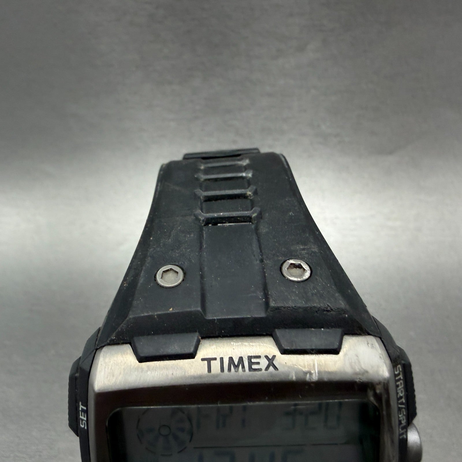 Timex Expedition Grid Shock watch Men 50mm Digital Black Alarm Chrono New Batt4
