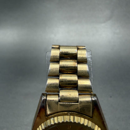 Seiko SQ Watch Women 25mm Champagne Dial Gold Tone Daydate 2626-0159 New Batt JH4