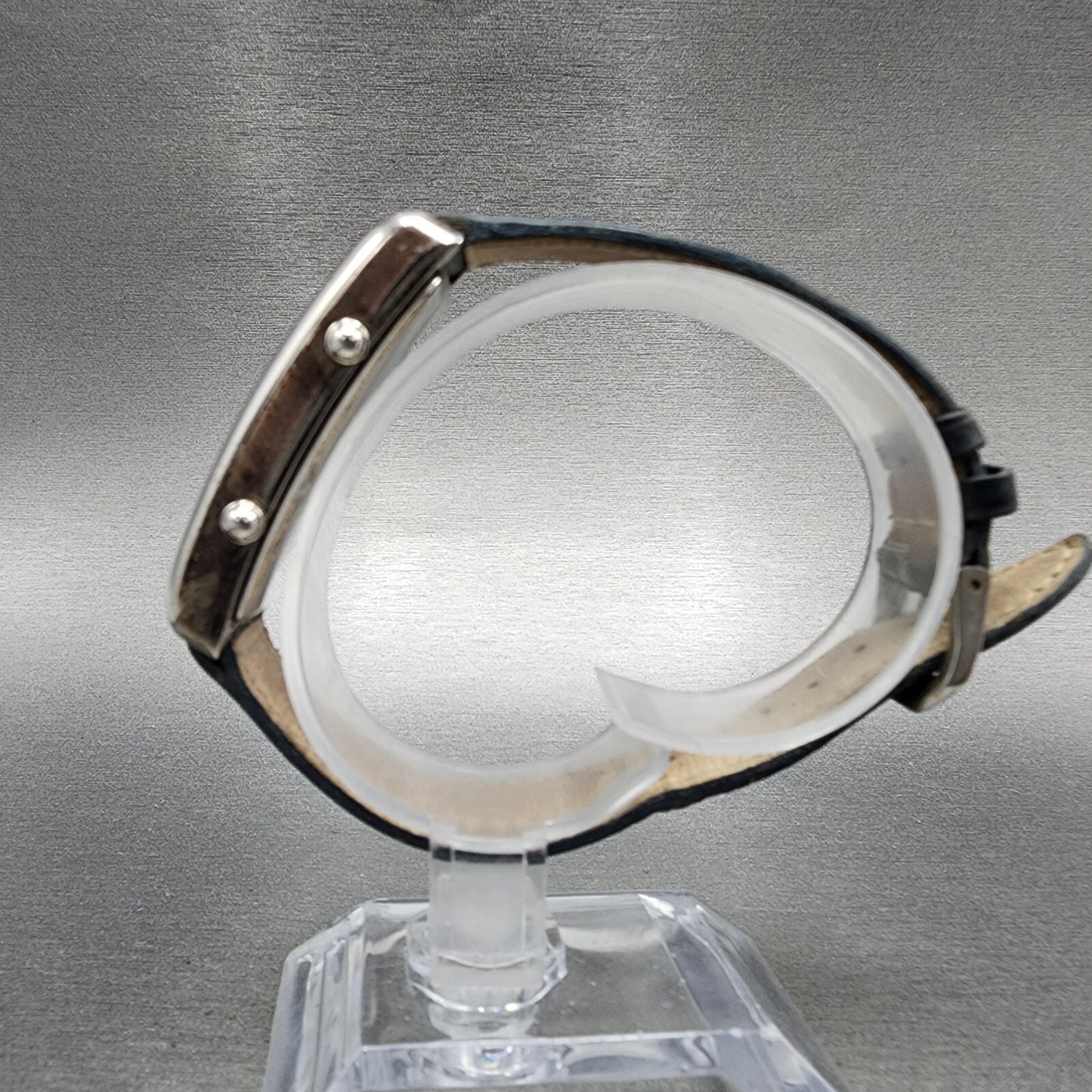 Fossil Dual Time Watch Women 21mm Blue Dial Steel Rectangle READ!!!! DR21056