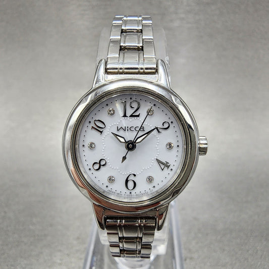 Citizen Wicca EcoDrive Watch Women 24mm White Dial Steel Round E031R005421 Run0