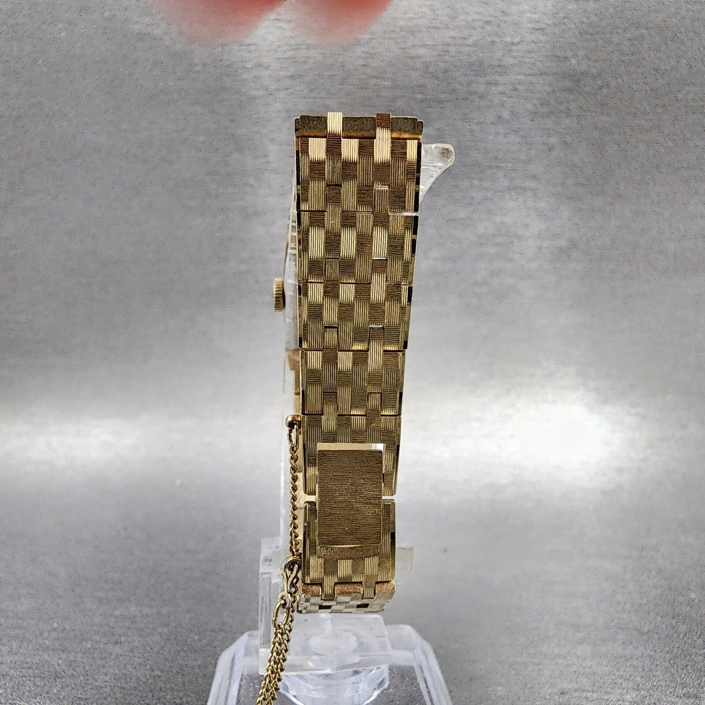 Seiko Watch Women 16mm Gold Dial Gold Tone Manual Rectangle 113399 Runs7