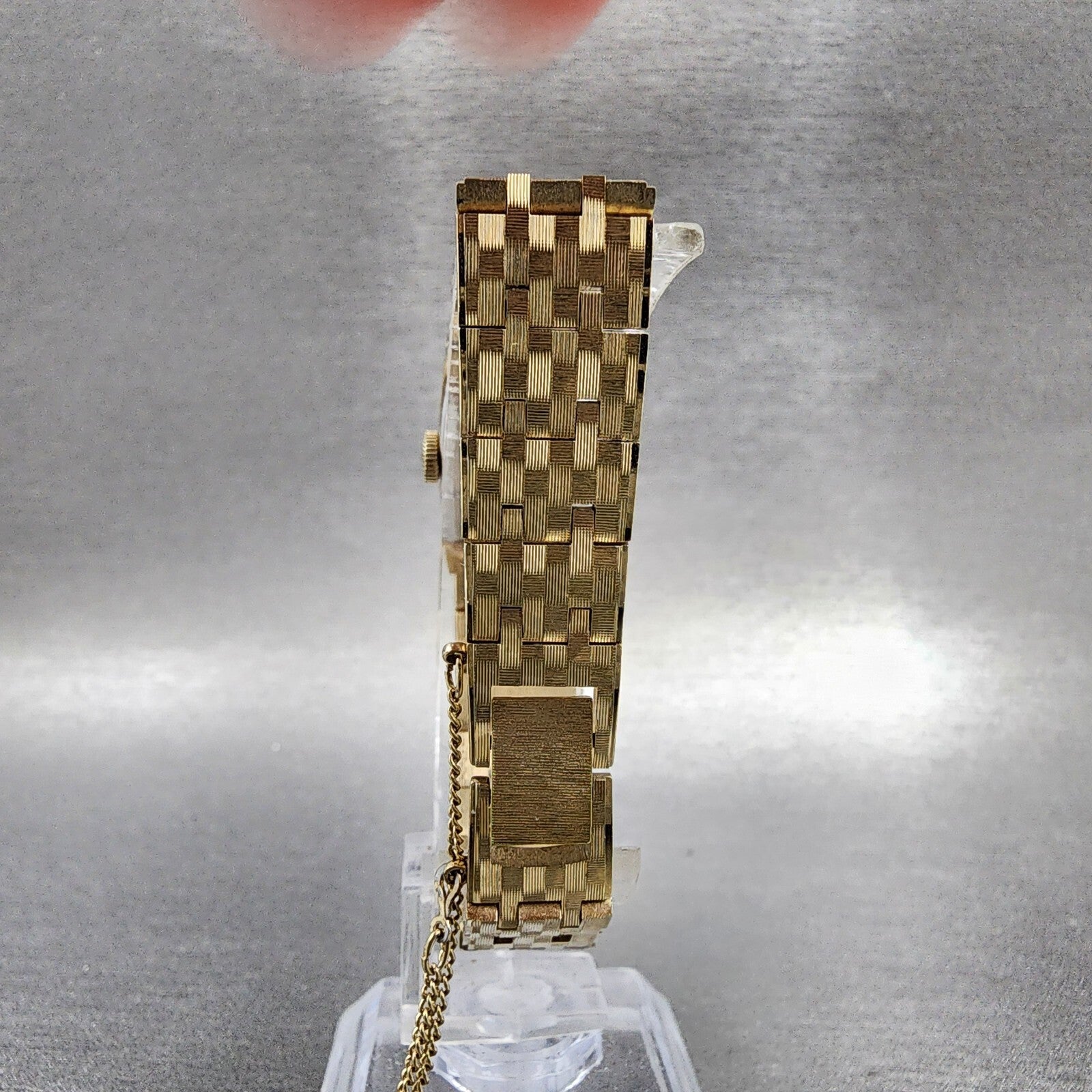 Seiko Watch Women 16mm Gold Dial Gold Tone Manual Rectangle 113399 Runs7