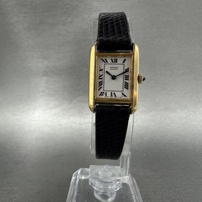 Seiko Tank Watch Women 17mm White Dial Gold Tone 14008069 New Battery VTG4