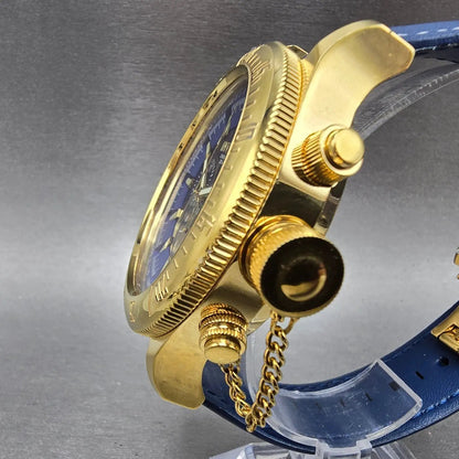 Invicta Russian Diver Chronograph Watch Men 52mm Blue Dial Gold Date 6242 NewBat2