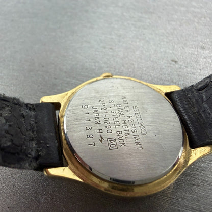 Seiko Avenue Watch Women 25mm Silver Gold Tone Round 2P21-0290 New Battery ER9