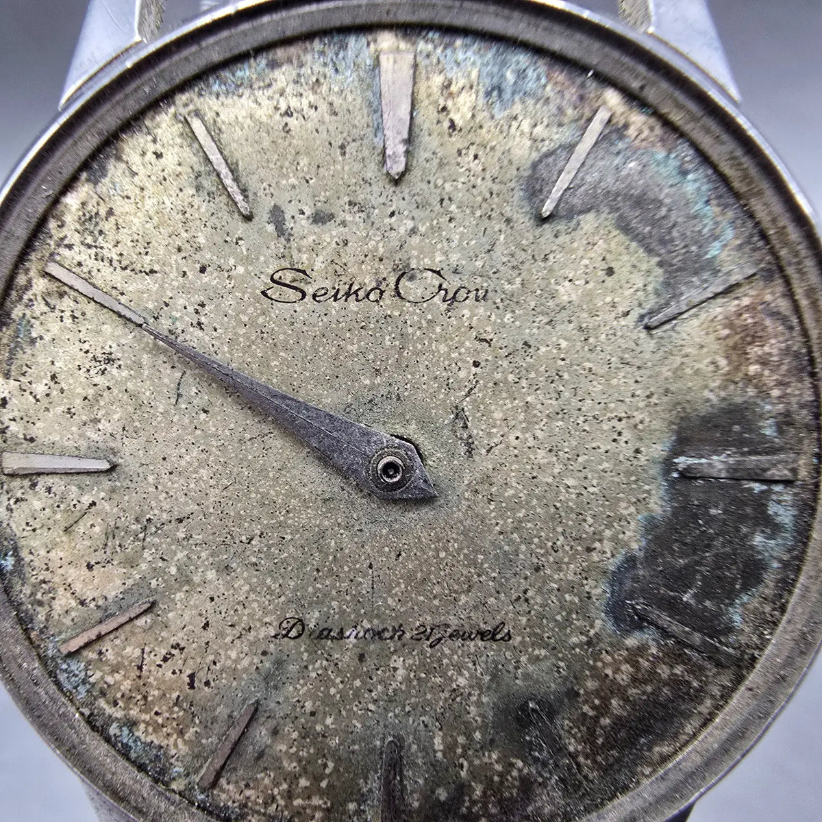 Seiko Crown Watch Men 34mm Gray Silver Stainless Case J14096ED JDM VTG PARTS2
