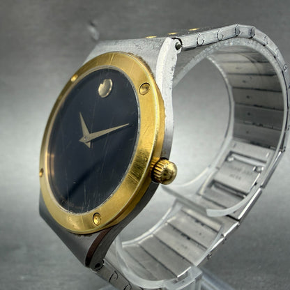 Movado Museum watch Men 32mm Black Dial Two Tone Round 86.A2.876C New Battery AB2