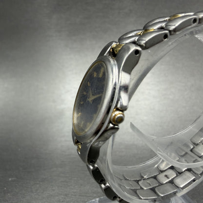 Seiko Watch Women 20mm Blue Dial Two Tone Oval 1N00-6T20 New Battery Vintage2