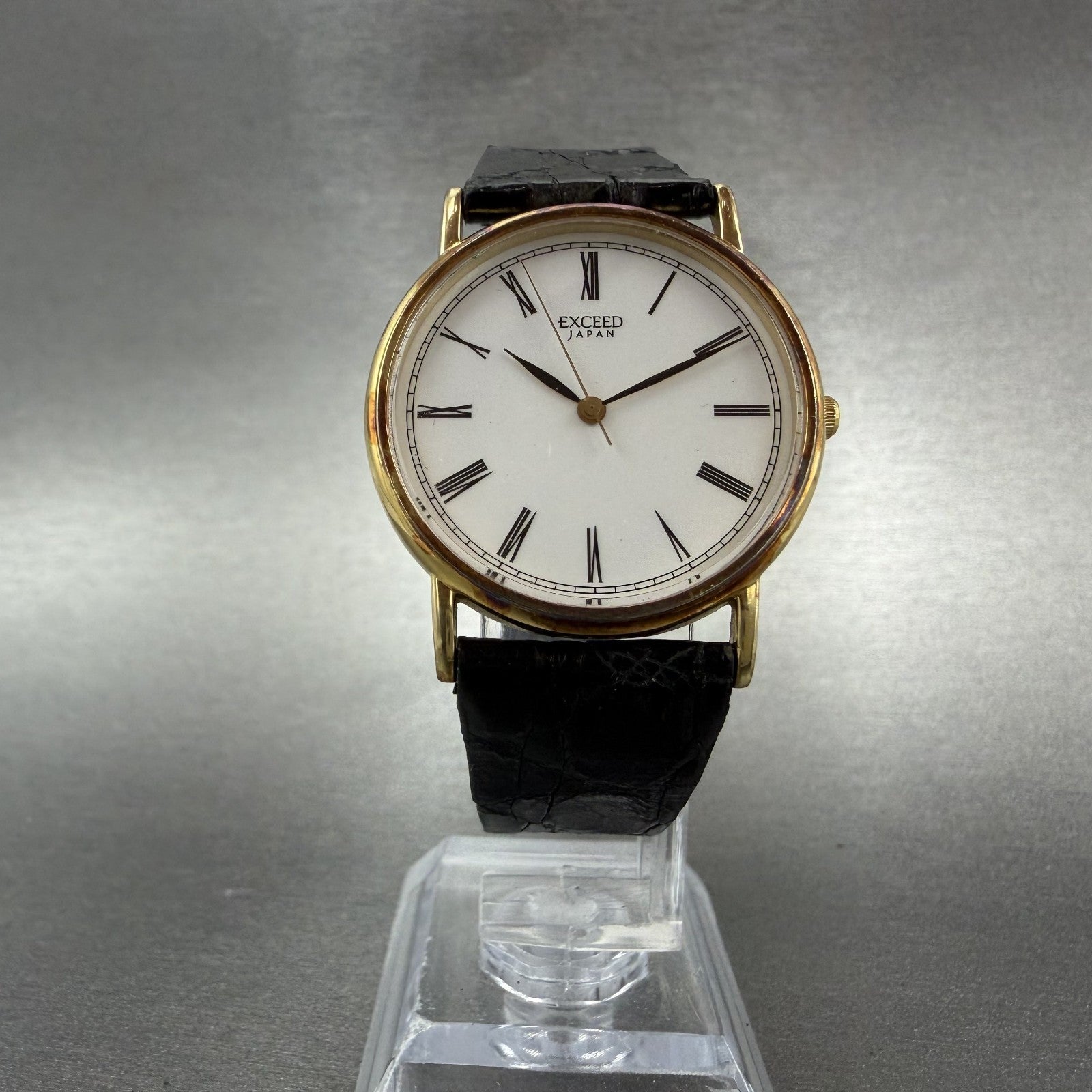 Citizen Exceed Watch Men 32mm White Dial Gold Tone Round 2730-273532 New Batt5