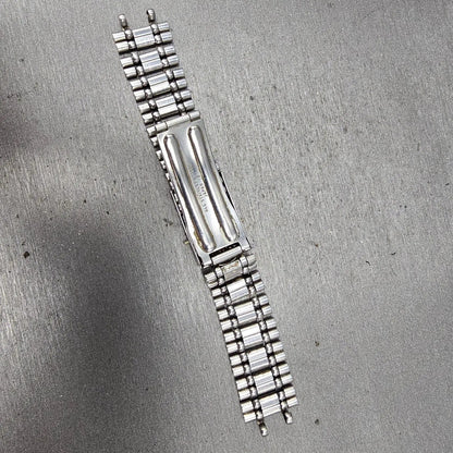 Seiko Bracelet 17mm Stainless Steel Silver Tone Tri Folding Clasp VTG Japan11