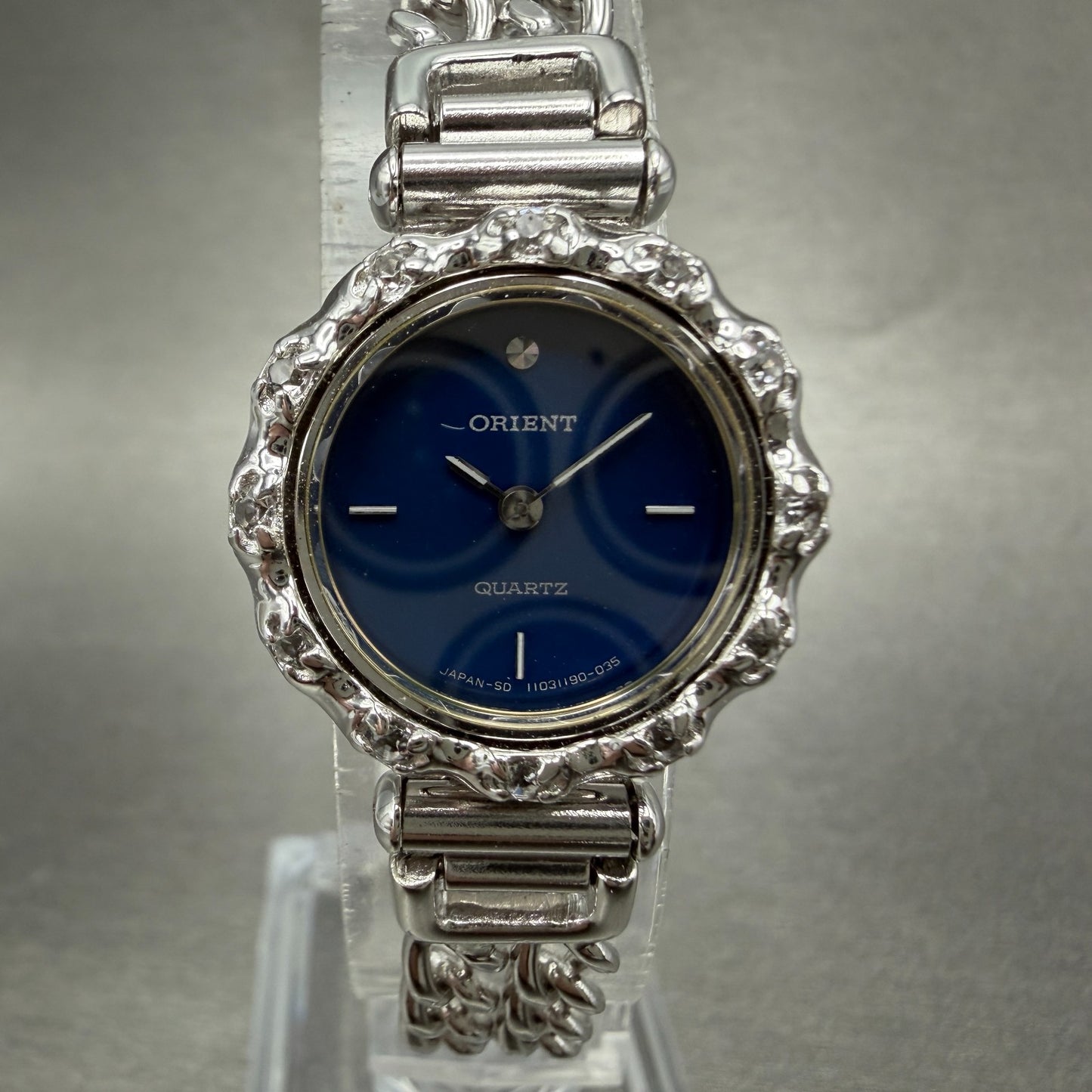 Orient Watch Women 21mm Blue Dial Silver Tone Round I110119-00 New Battery0