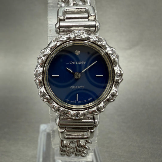 Orient Watch Women 21mm Blue Dial Silver Tone Round I110119-00 New Battery0