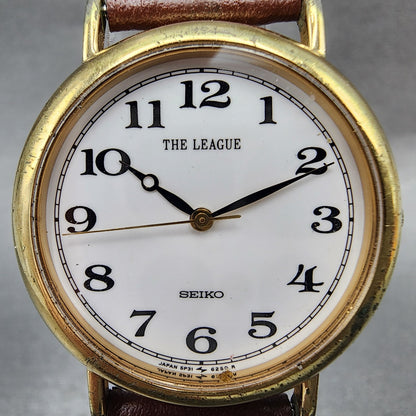 Seiko The League Watch Men 30mm White Dial Gold Tone 5p316190 New Battery1