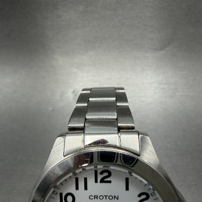 Croton Watch Men 38mm White Dial Silver Tone Daydate Round RT-144M New Battery4
