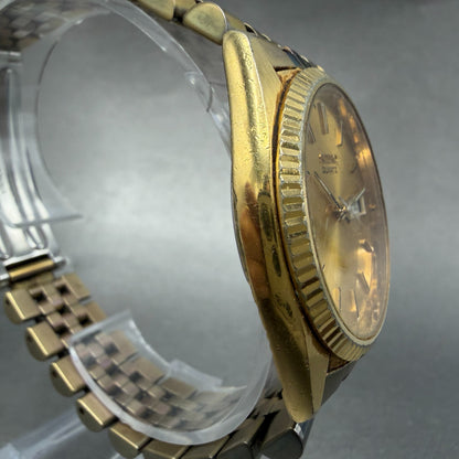 Seiko President Watch Men 36mm Gold Dial Gold Tone Daydate 7n43-8119 New Batt 0C3