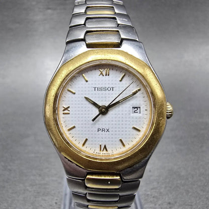 Tissot PRX Watch Women 27mm White Dial Two Tone Date Round P440 PARTS0